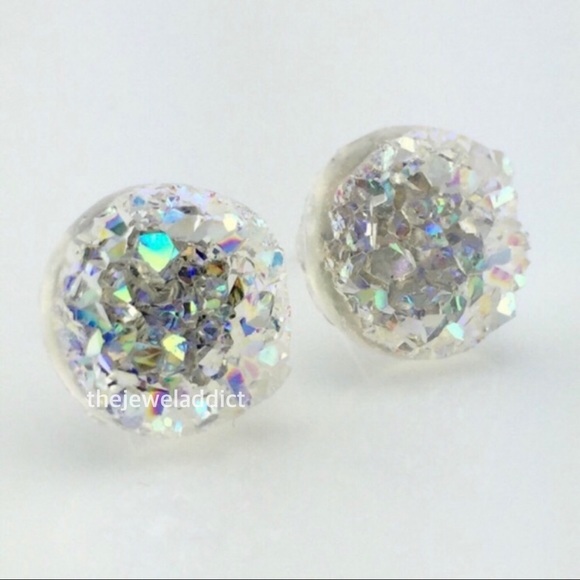 3 for 15🎀 crystal clear faux druzy earrings - Picture 3 of 7